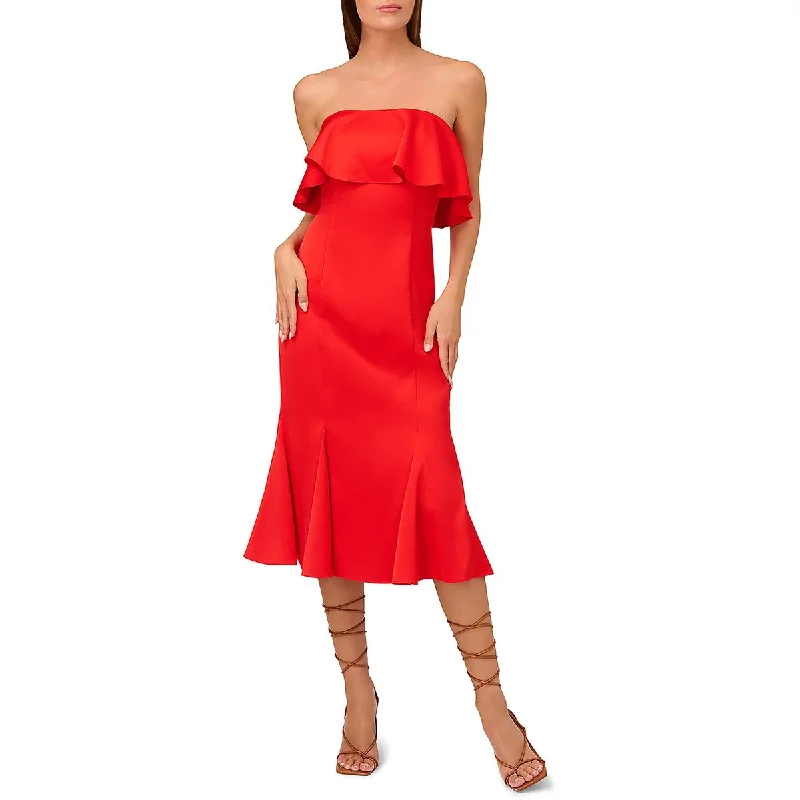 Retro Design Liv Foster Womens Drapey Satin Cocktail And Party Dress