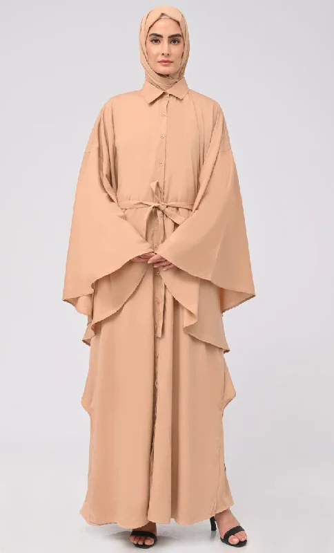 Personalized Outfit Modest Islamic Button Down Kaftan Abaya With Matching Hijab