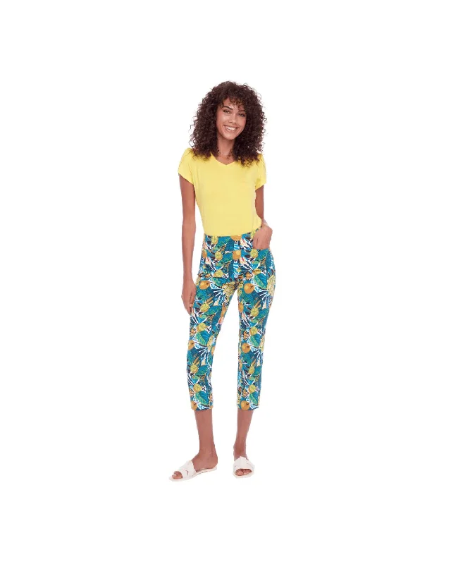 Unique Design Up! Citrus Techno Crop Pant