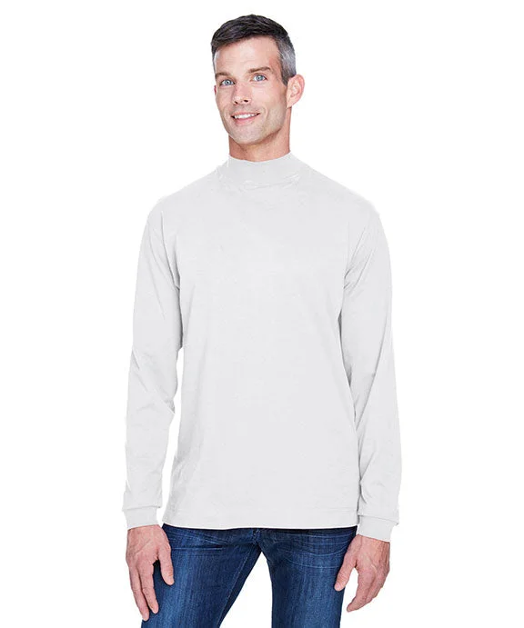 Thin Design D420 - Devon & Jones Adult Sueded Cotton Jersey Mock Turtleneck | White Thin Design D420 - Devon & Jones Adult Sueded Cotton Jersey Mock Turtleneck | White