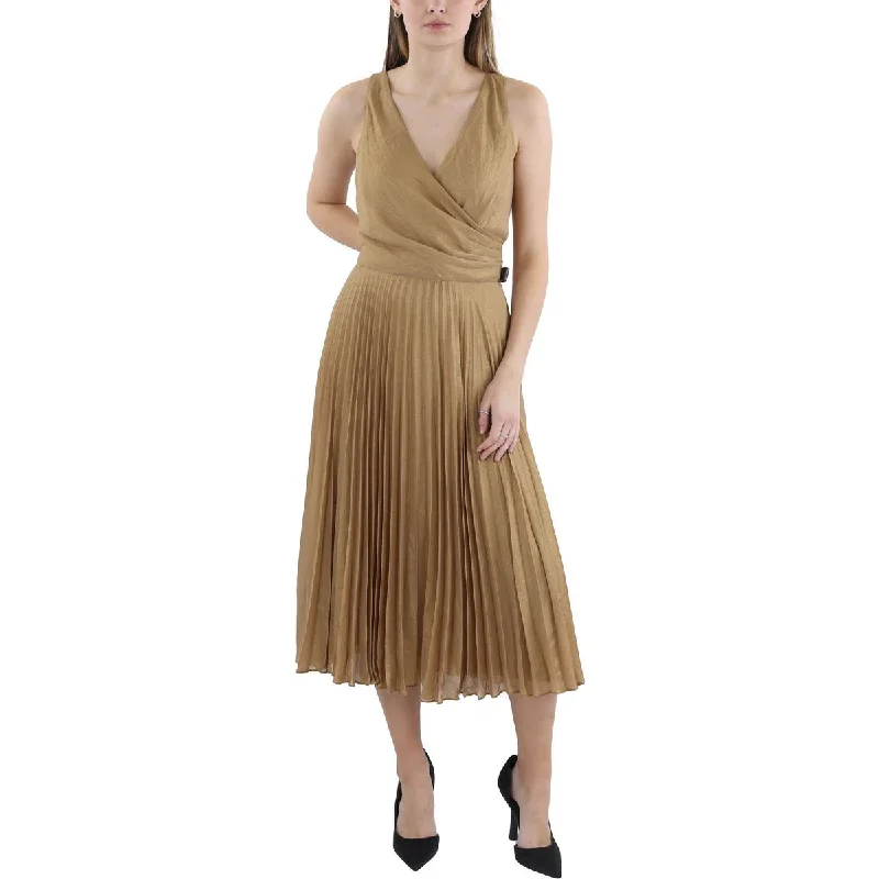 Stretch Design Lauren Ralph Lauren Womens Pleated Recycled  Cocktail And Party Dress