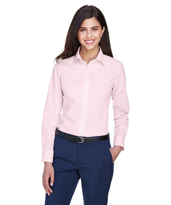 Trendy Traveler D640W - Devon & Jones Ladies Crown Woven Collection™ Gingham Check Shirt | Pink Trendy Traveler D640W - Devon & Jones Ladies Crown Woven Collection™ Gingham Check Shirt | Pink