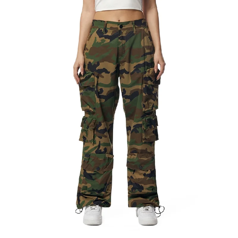 Alice style Wide Leg Cargo Pants - Wood Camo