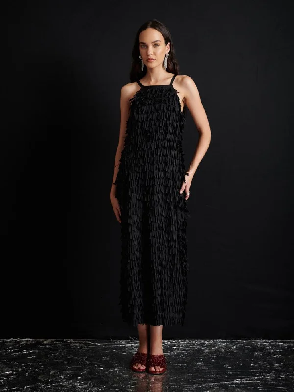 Cool Breeze At Night Wyatt Texture Midi Dress