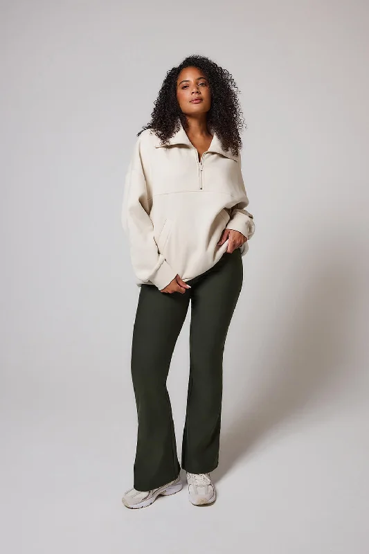 Celebrity Must-have Winter Flare Leggings - Deep Olive