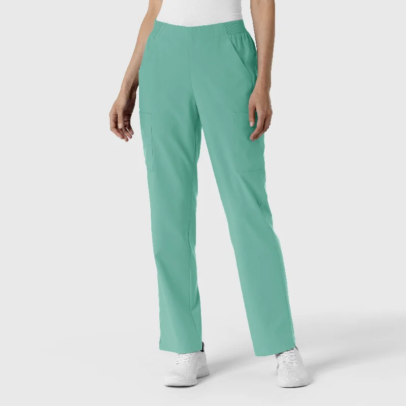 Sports Casual Style W123 Women's Cargo Utility Scrub Pant - Turquoise