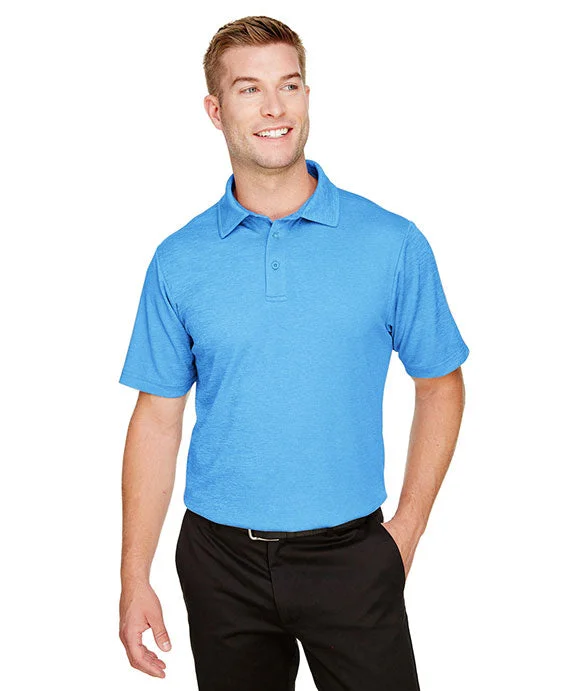 Slim Fit DG22 - Devon & Jones CrownLux Performance® Mens Address Melange Polo Shirt | Ocean Blue Heather Slim Fit DG22 - Devon & Jones CrownLux Performance® Mens Address Melange Polo Shirt | Ocean Blue Heather