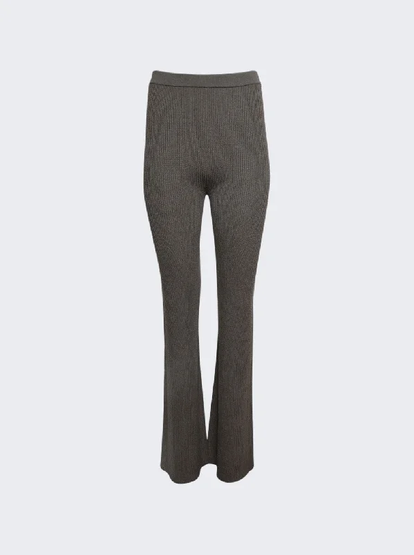 Sports High Waist Style Knit White Leg Pants