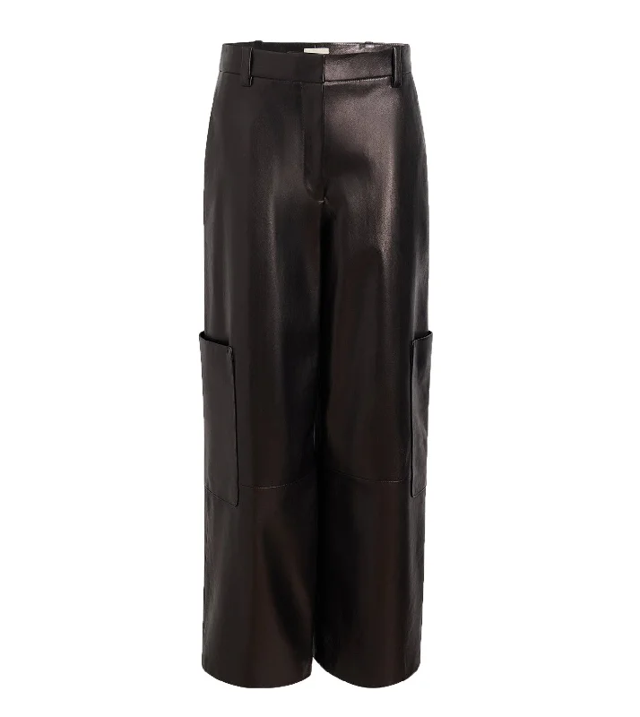 High-end Fashion KHAITE Caiton Leather Pant