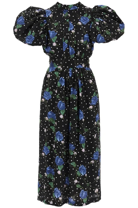 College Style ROTATE midi dress with balloon sleeves
