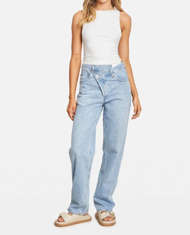 Layered Style Criss Cross Jean In Suburbia