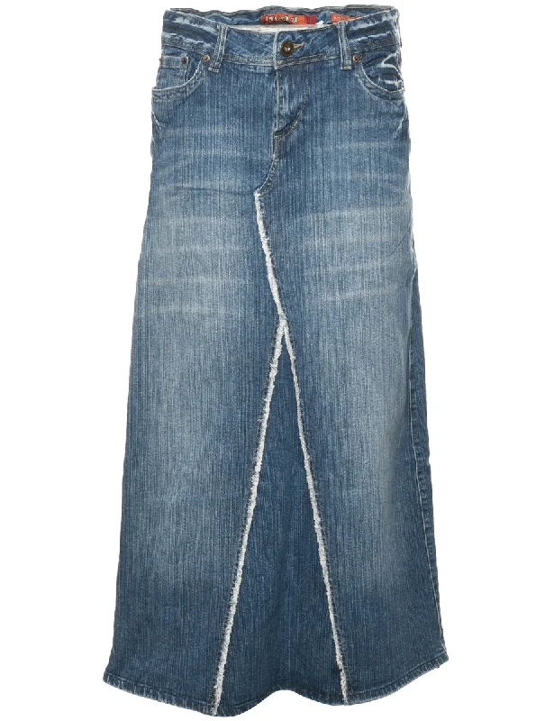 Exquisite Craftsmanship A-Line Denim Skirt - S