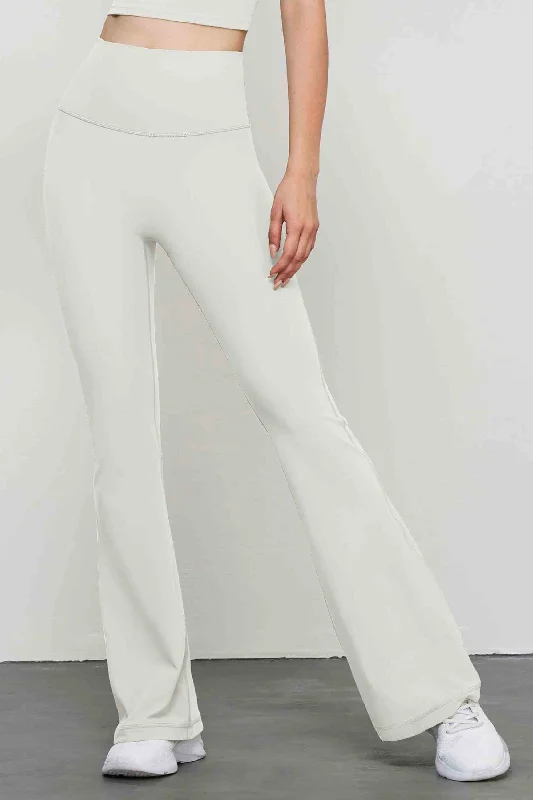 High-end Sense CK41037-Youthful and bare sensation flared yoga pants for women, new high-waisted butt-lifting fitness leggings for spring and summer, tight-fitting bell-bottom pants