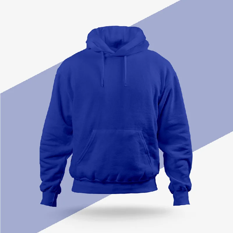 Playful Style Royal Blue Hoodie - Fully Solid