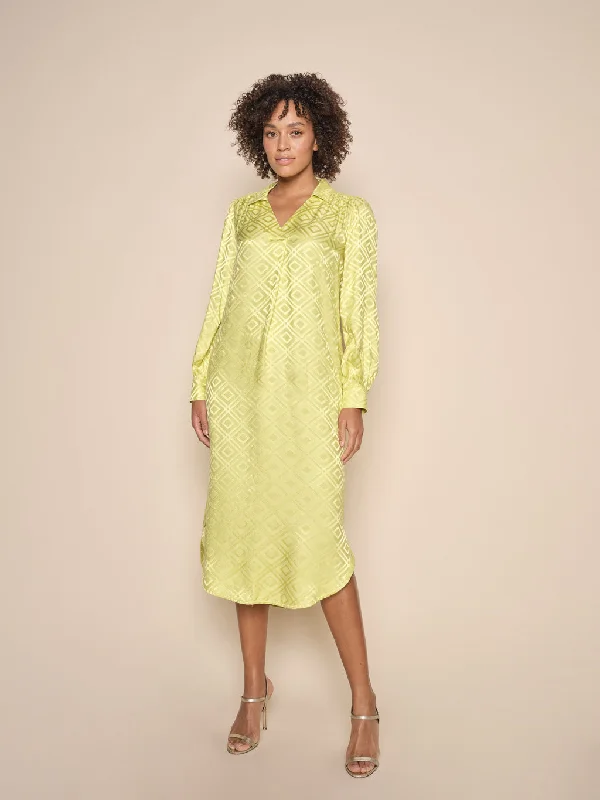 Easygoing Fashion Mos Mosh Aldo Geo Dress in Yellow Plum