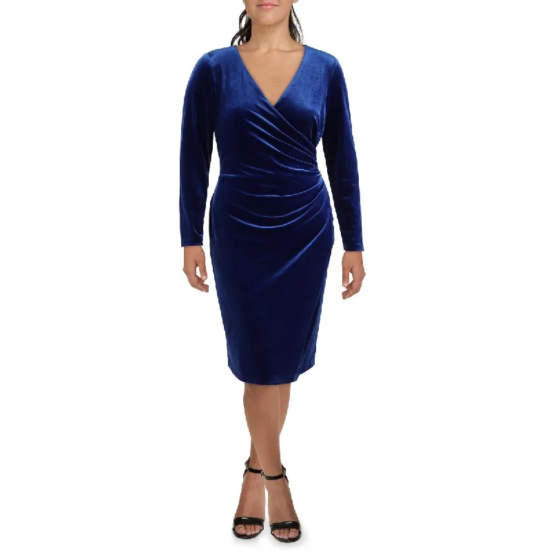 Avant-garde Design Lauren Ralph Lauren Womens Solid Velvet Cocktail And Party Dress