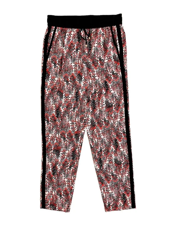 Fashionable In The Times Women's Snake Print Drawstring Jogger Pants In Multicolor