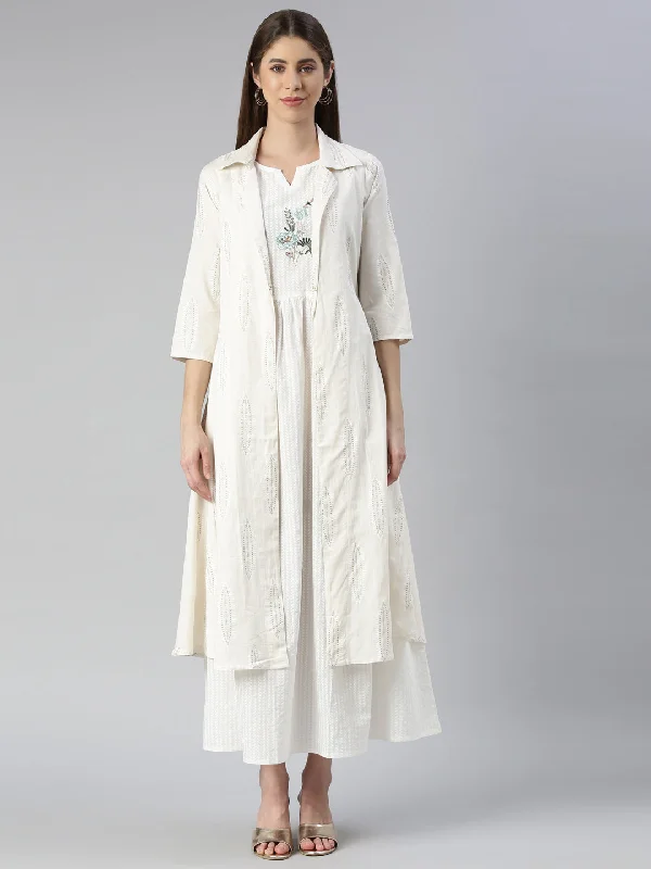 Street Letter Style Neeru's Cream Maxi Casual Solid Dresses