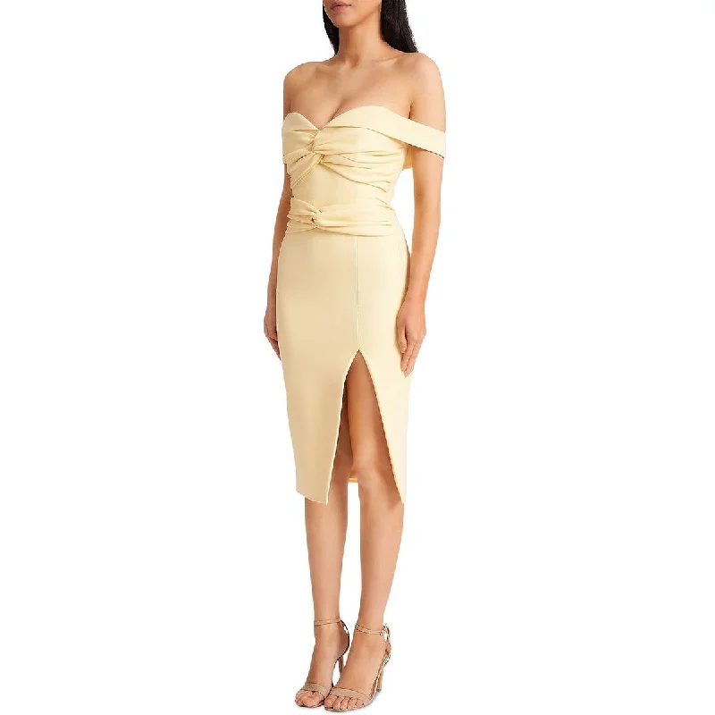 Cute Design Lavish Alice Womens Ruched Off-The-Shoulder Cocktail and Party Dress