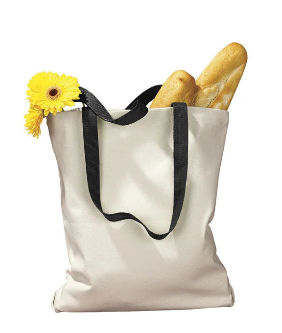 Effortless Style BE010 - BAGedge 12 oz. Canvas Tote Bag with Contrasting Handles | Natural/Black Effortless Style BE010 - BAGedge 12 oz. Canvas Tote Bag with Contrasting Handles | Natural/Black