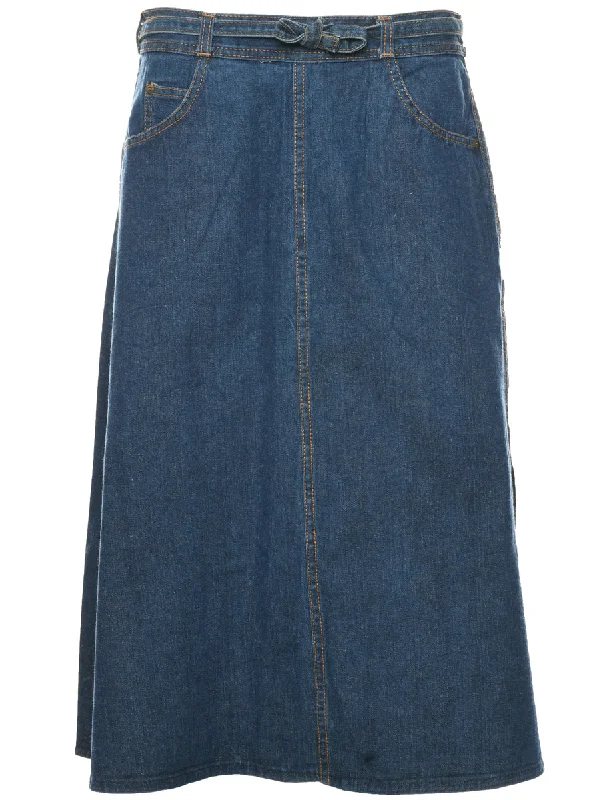 Minimal Style A-Line Tiered Skirt - L
