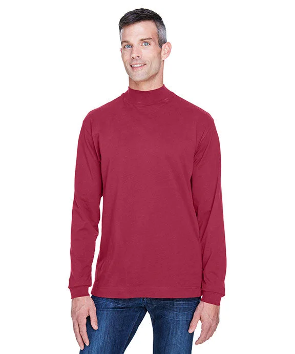 Casual Style D420 - Devon & Jones Adult Sueded Cotton Jersey Mock Turtleneck | Crimson Casual Style D420 - Devon & Jones Adult Sueded Cotton Jersey Mock Turtleneck | Crimson