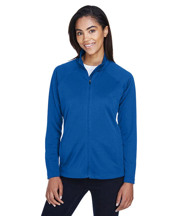 Hooded design DG420W - Devon & Jones Ladies Stretch Tech-Shell® Compass Full-Zip | True Royal Hooded design DG420W - Devon & Jones Ladies Stretch Tech-Shell® Compass Full-Zip | True Royal
