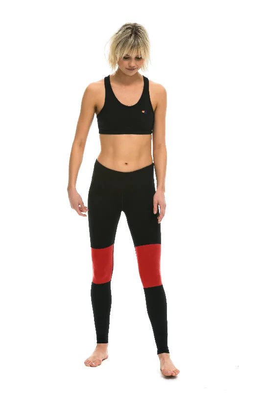 Sports Vitality Style SPRINTER FULL LENGTH LEGGINGS - BLACK // RED