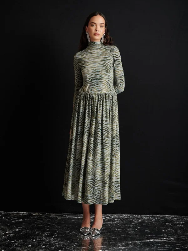Floral Prints Bria Zebra Midi Dress