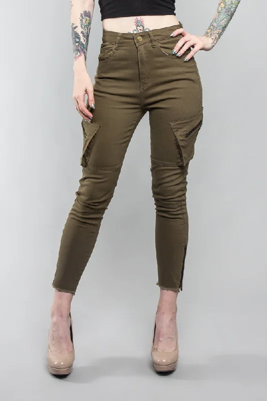 Classic Style Skinny Cargo Pants