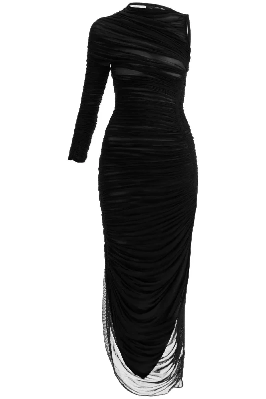 Multifunctional Style MUGLER asymmetric mesh dress in italian