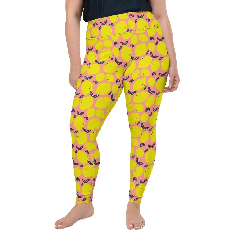 Romantic Data Cute Lemon Plus Size Leggings