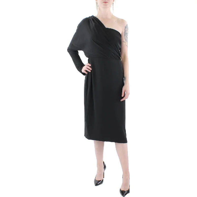 Dessert Matching Lauren Ralph Lauren Womens One Shoulder Knee-Length Cocktail and Party Dress