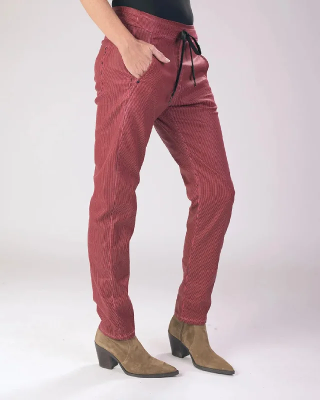 Noble And Elegant Pinstripe Iconic Stretch Jeans, Wine