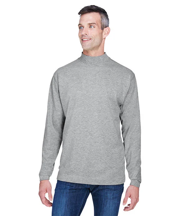 Fashion Elements D420 - Devon & Jones Adult Sueded Cotton Jersey Mock Turtleneck | Grey Heather Fashion Elements D420 - Devon & Jones Adult Sueded Cotton Jersey Mock Turtleneck | Grey Heather