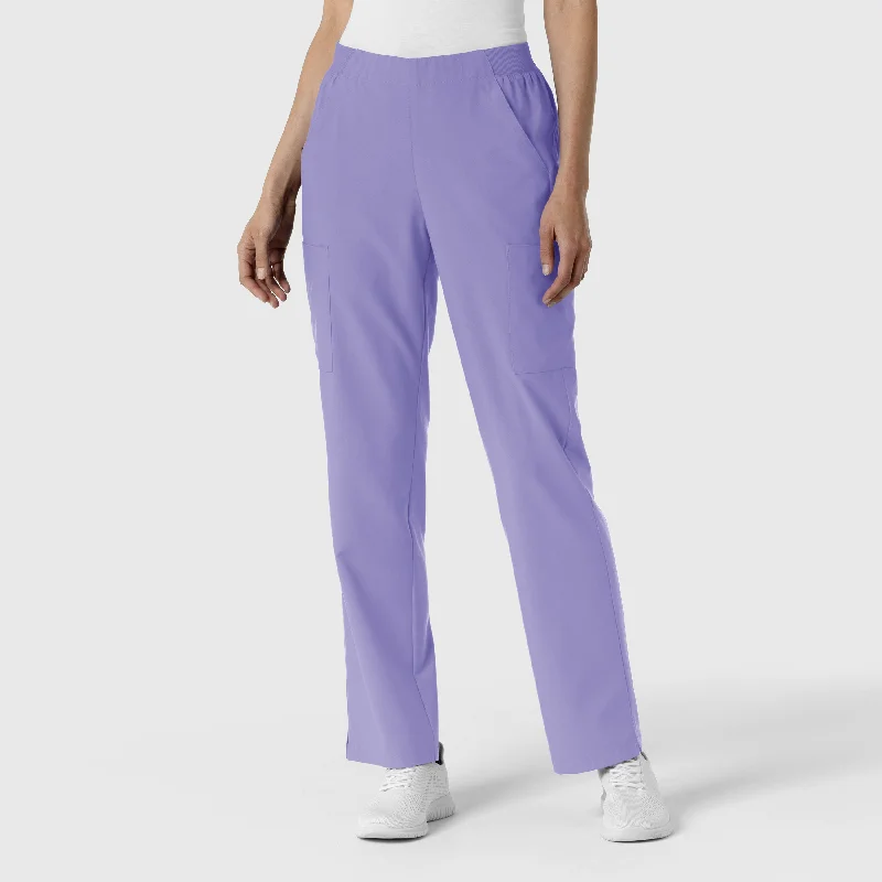 Stand-up collar design W123 Women's Cargo Utility Scrub Pant - Iris Purple