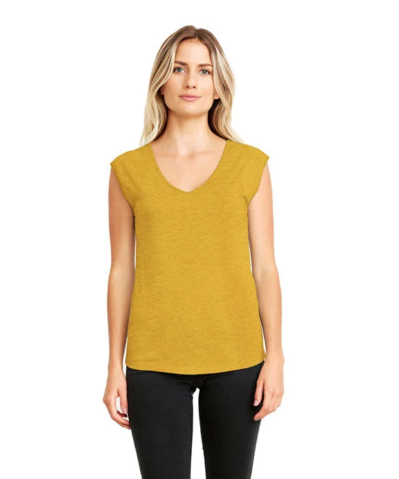 Lounge Chic N5040 - Next Level Ladies Festival Sleeveless V-Neck Tee | Antique Gold