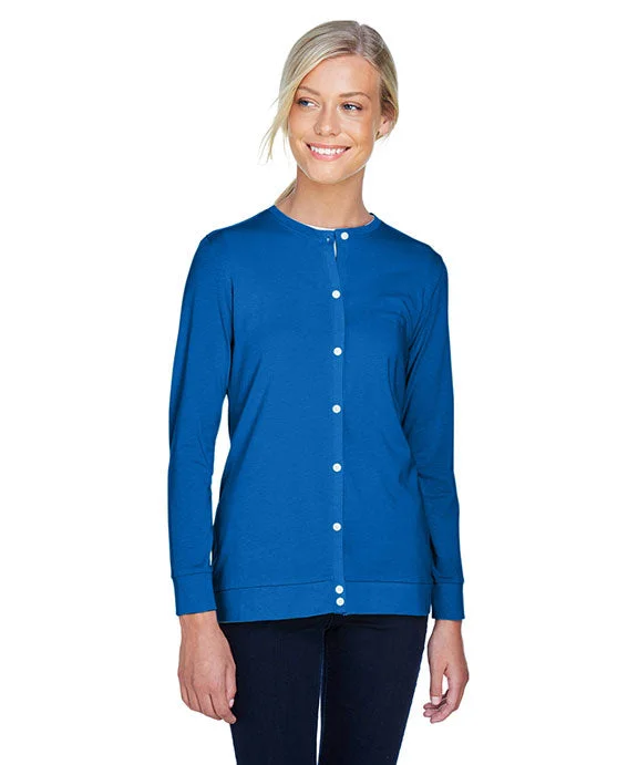 Design Perception DP181W - Devon & Jones Ladies Perfect Fit™ Ribbon Cardigan | French Blue Design Perception DP181W - Devon & Jones Ladies Perfect Fit™ Ribbon Cardigan | French Blue