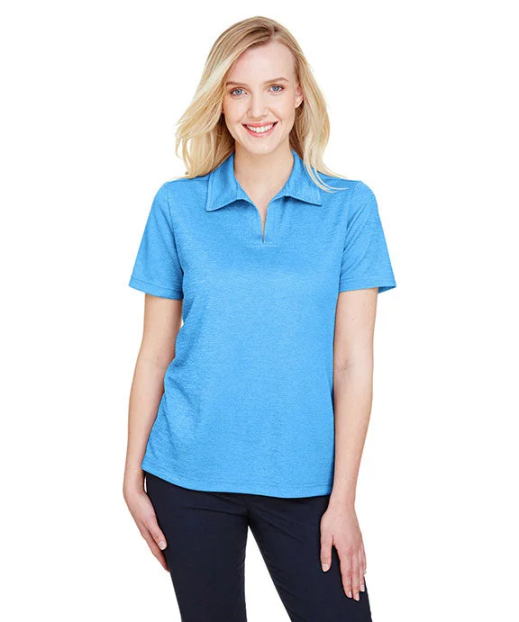 Elegant And Simple DG22W - Devon & Jones CrownLux Performance® Ladies Address Melange Polo Shirt | Ocean Blue Heather Elegant And Simple DG22W - Devon & Jones CrownLux Performance® Ladies Address Melange Polo Shirt | Ocean Blue Heather