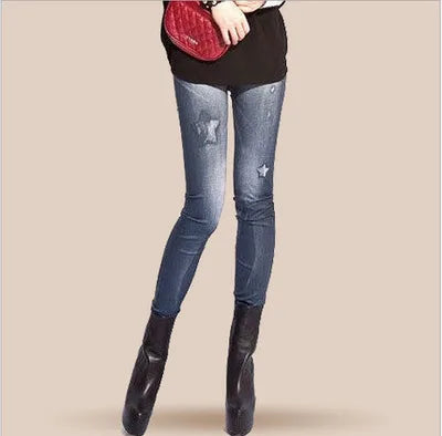 Warm Wear Faux Denim Leggings