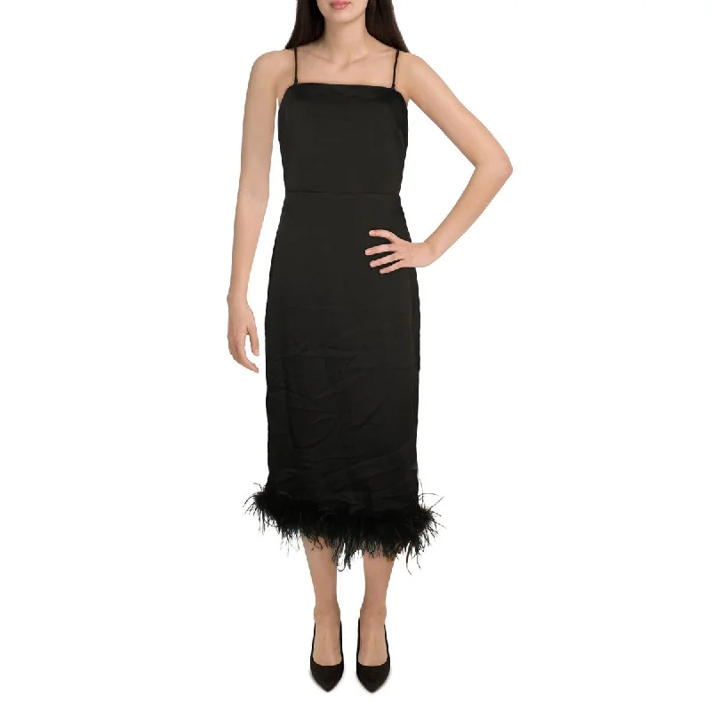 Relaxed Wear Lucy Paris Womens Feathers Strapless Cocktail And Party Dress