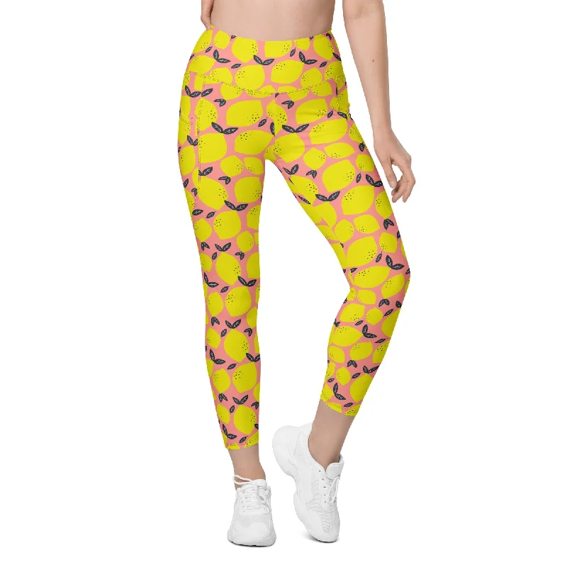 High-quality Styles Cute Lemon Leggings With Pockets