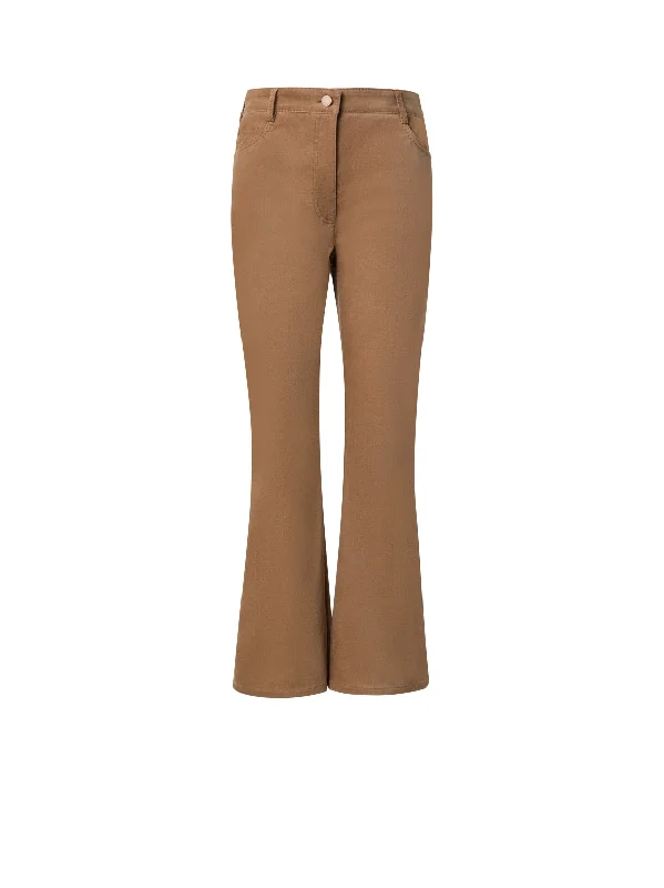 Hip-hop Style Cropped Velvet Bootcut Pants in Cotton