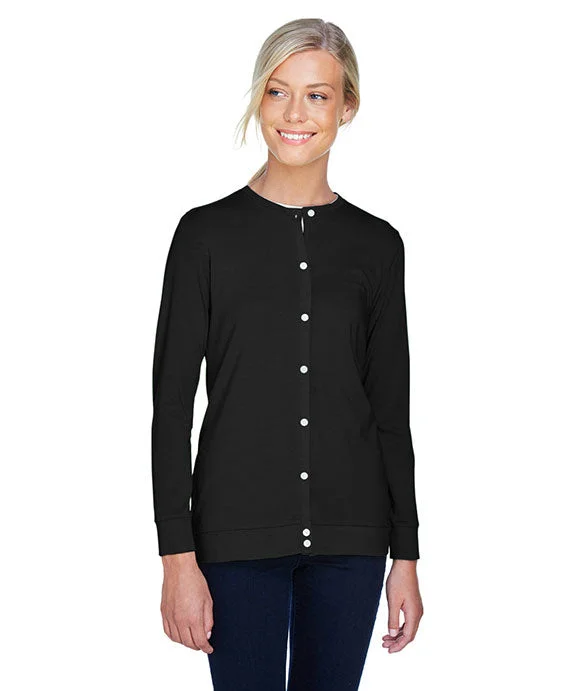 Elegant Style DP181W - Devon & Jones Ladies Perfect Fit™ Ribbon Cardigan | Black