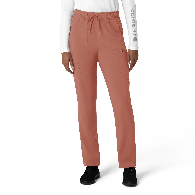 Street Fashion Style Carhartt Force Cross-Flex Women's Straight Leg Cargo Scrub Pant - Wildrose