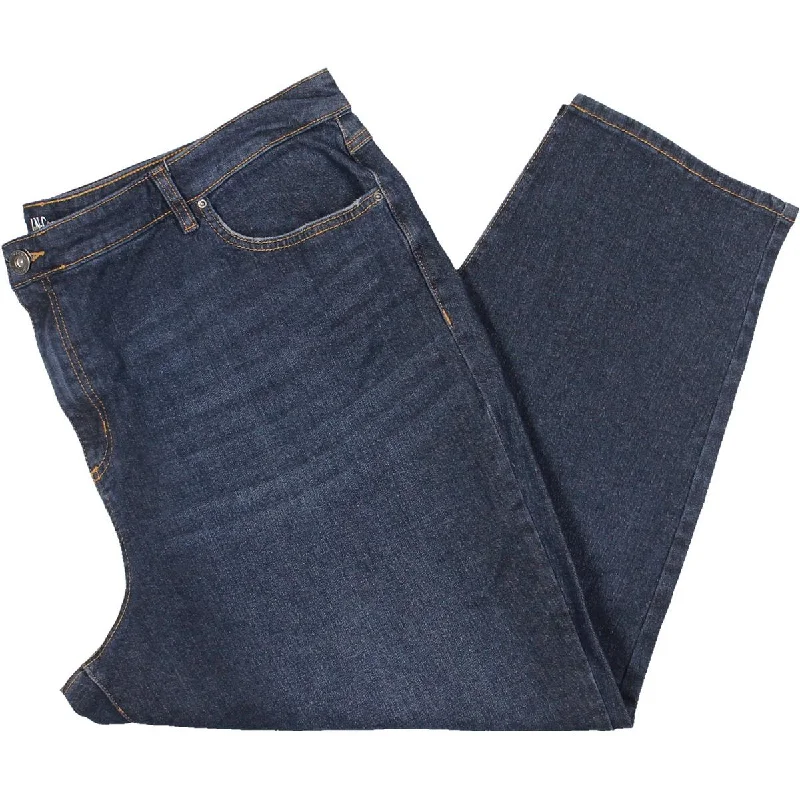 Street Sports Style Plus Womens Denim Stretch Straight Leg Jeans