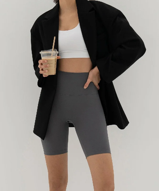 High-quality Fabrics Muse Biker Shorts - Granite Gray