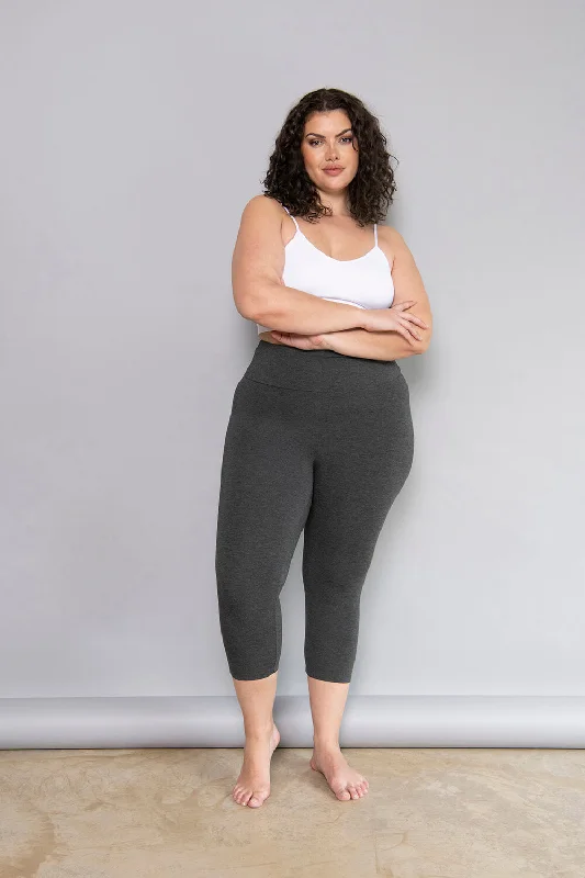 Fashion Innovation Cropped Lightweight Leggings - Dark Grey