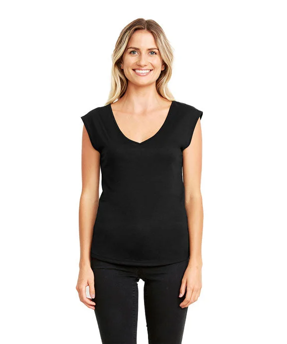 Soft Fabrics N5040 - Next Level Ladies Festival Sleeveless V-Neck Tee | Black