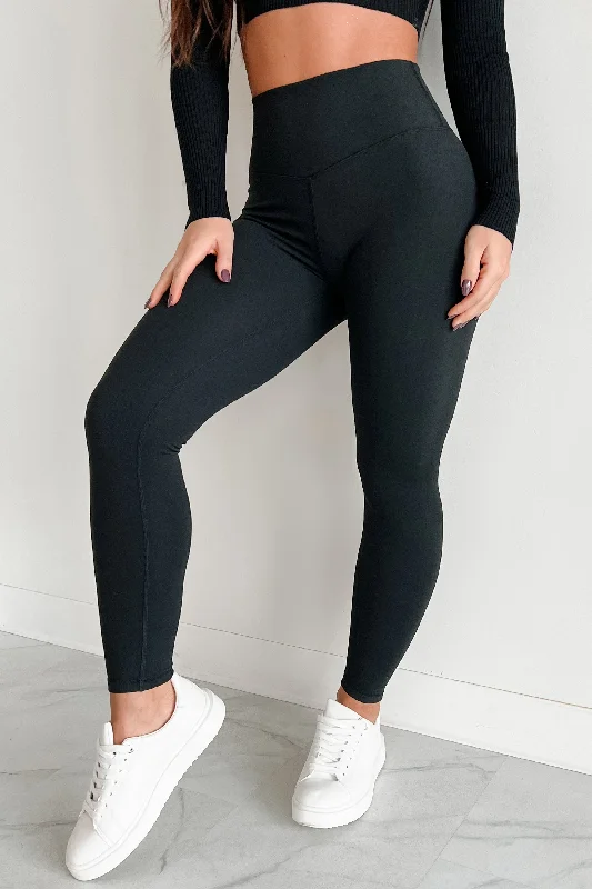 Elegant Comfort In Good Company High Waisted Leggings (Black)